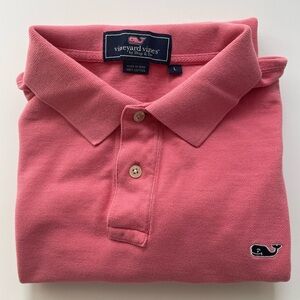Vineyard Vines Men’s Salmon Pink Pique Polo Shirt Size Large NICE